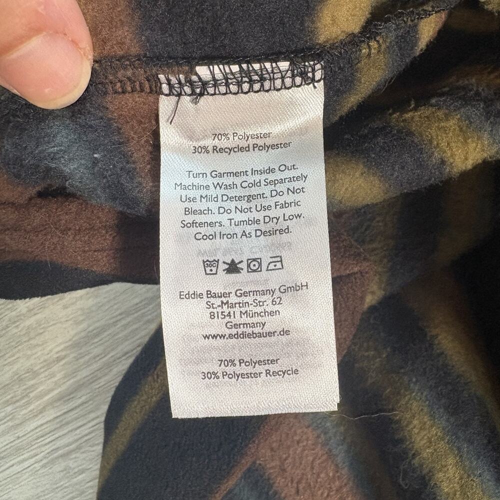 Eddie Bauer Men's Fleece Shirt Striped Button Down Outdoor Shacket Large - Picture 8 of 10